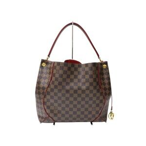 Louis Vuitton One bag handbag Damier Hobo Hobo Red Kaisa Shoulder Brown Ebene